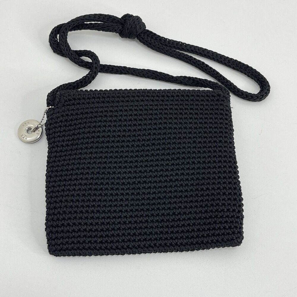 The Sak Crocheted Crossbody weave  Purse / Bag Bow Strawberry Polka Dot Lined - Picture 3 of 4